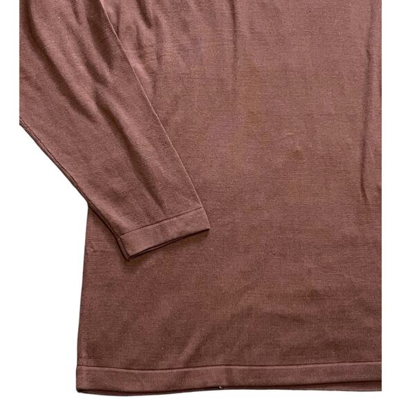 Cotton Traders Men's 2XLT 100% Silk Thin Knit Sweater Shirt Y2K Chestnut NWT - Picture 3 of 4